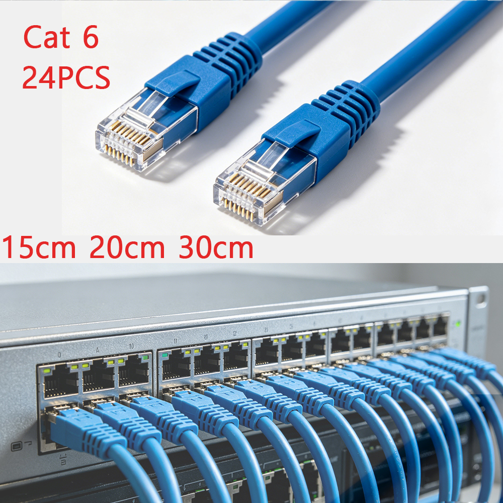Patch Panel Cat6 - 24PCS Cat6 RJ45 Short Ethernet Cable