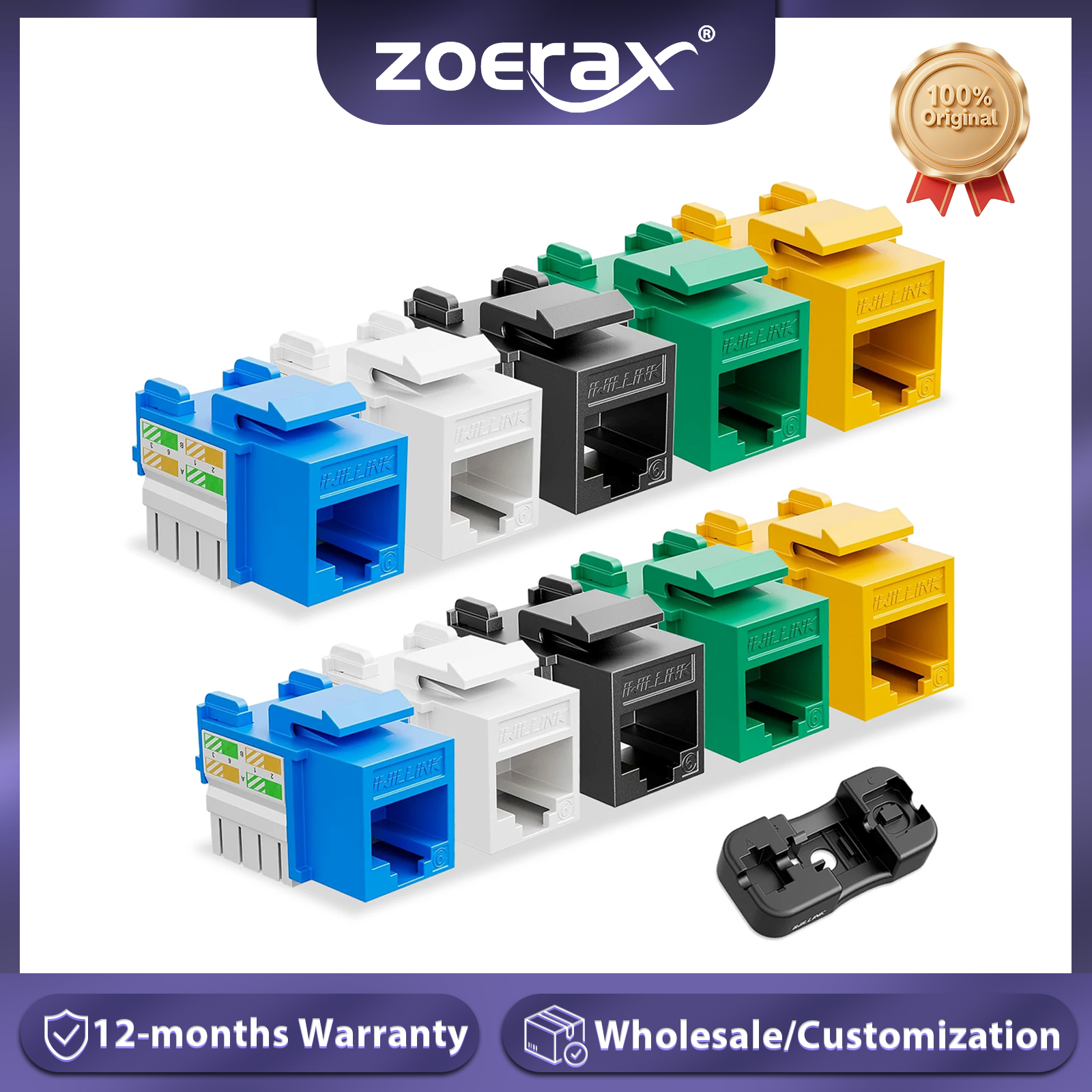Patch Panel Cat6 - ZoeRax 10-Pack RJ45 Keystone Jack, Cat6