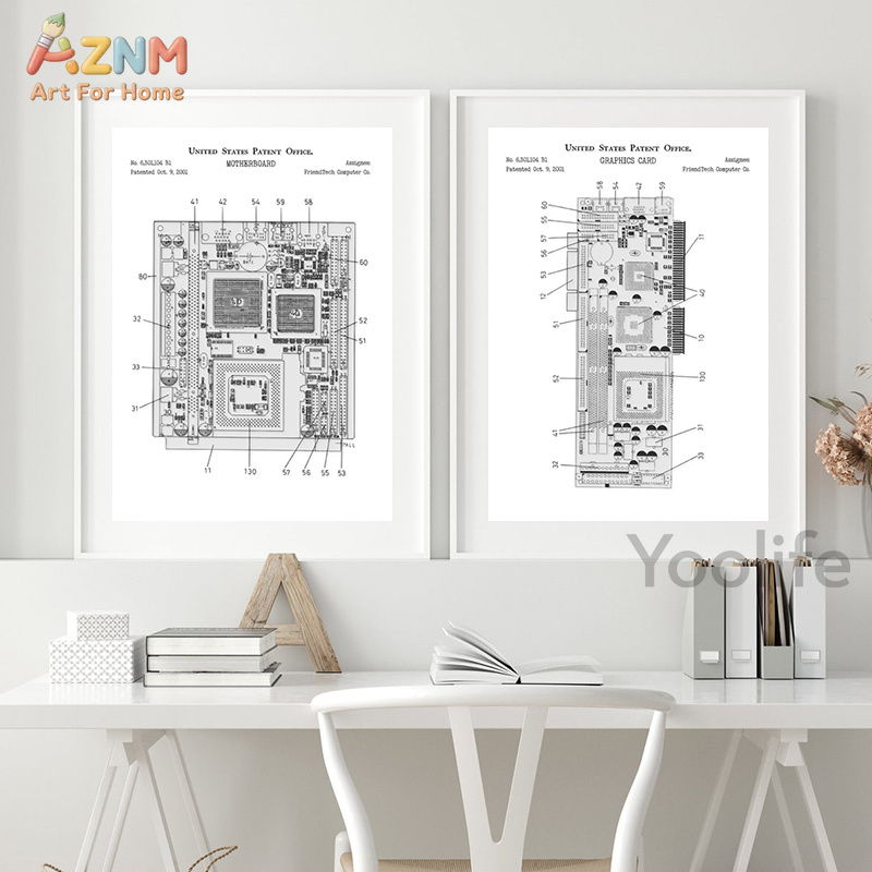 AZNM Computer Motherboard Pate - Tech Office Wall Art のレビューと価格