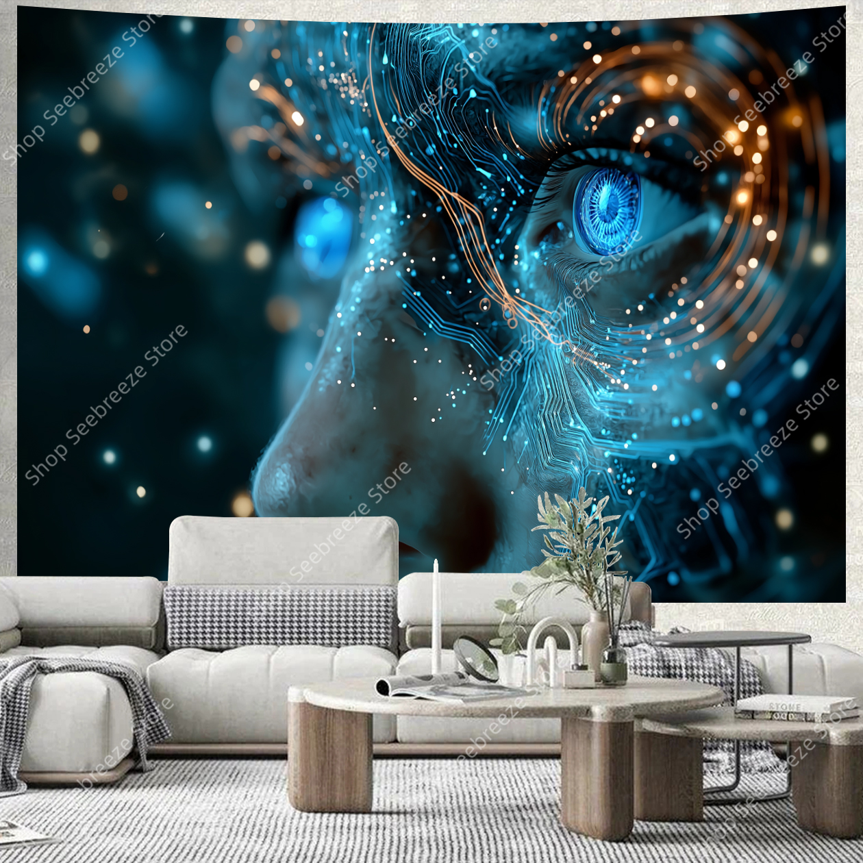 Cyberpunk Circuit Board Tapest - Tech Office Wall Art のレビューと価格