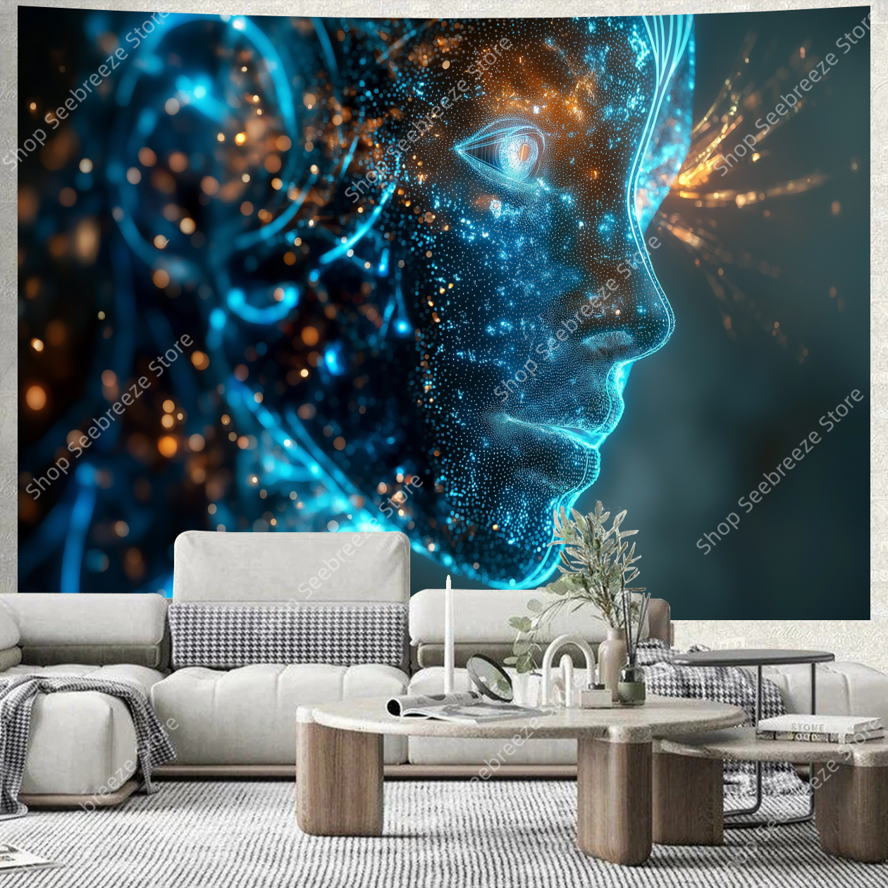 Cyberpunk Circuit Board Tapest - Tech Office Wall Art のレビューと価格