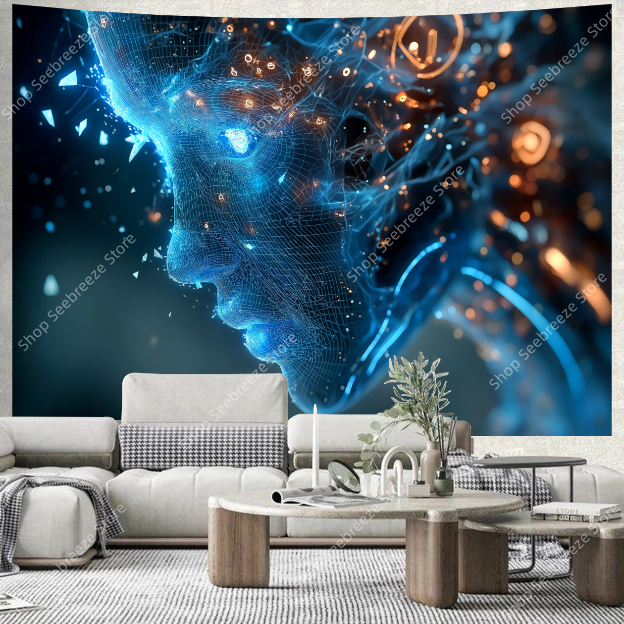Cyberpunk Circuit Board Tapest - Tech Office Wall Art のレビューと価格