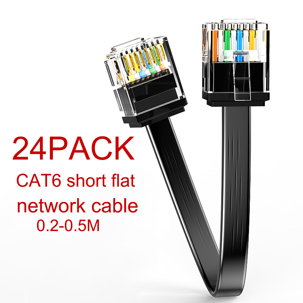 Cat6 24 Pack Short Flat Cat6 E - Patch Panel Cat6 のレビューと価格