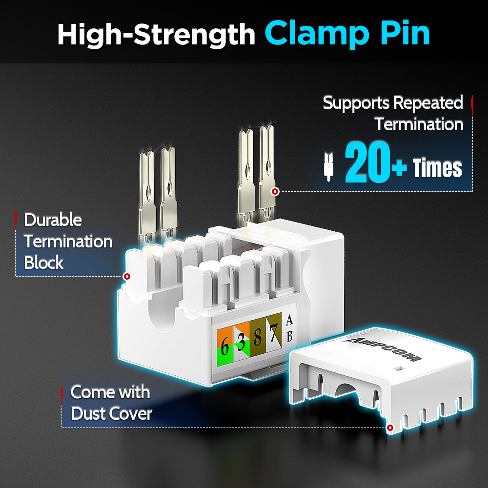 AMPCOM CAT6 RJ45 Keystone Jack - Patch Panel Cat6 のレビューと価格
