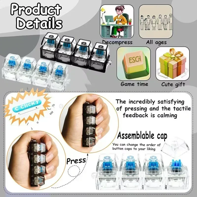 1pcs LED Keyboard Keycap Stres - Office Tech Gadgets のレビューと価格