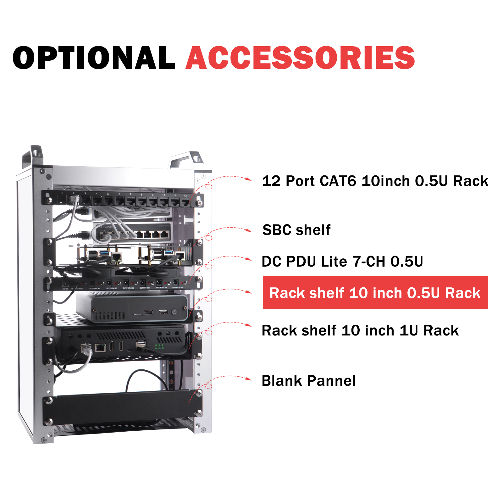 DeskPi 0.5U 10 inch Rack Shelf - Server Rack Shelf のレビューと価格
