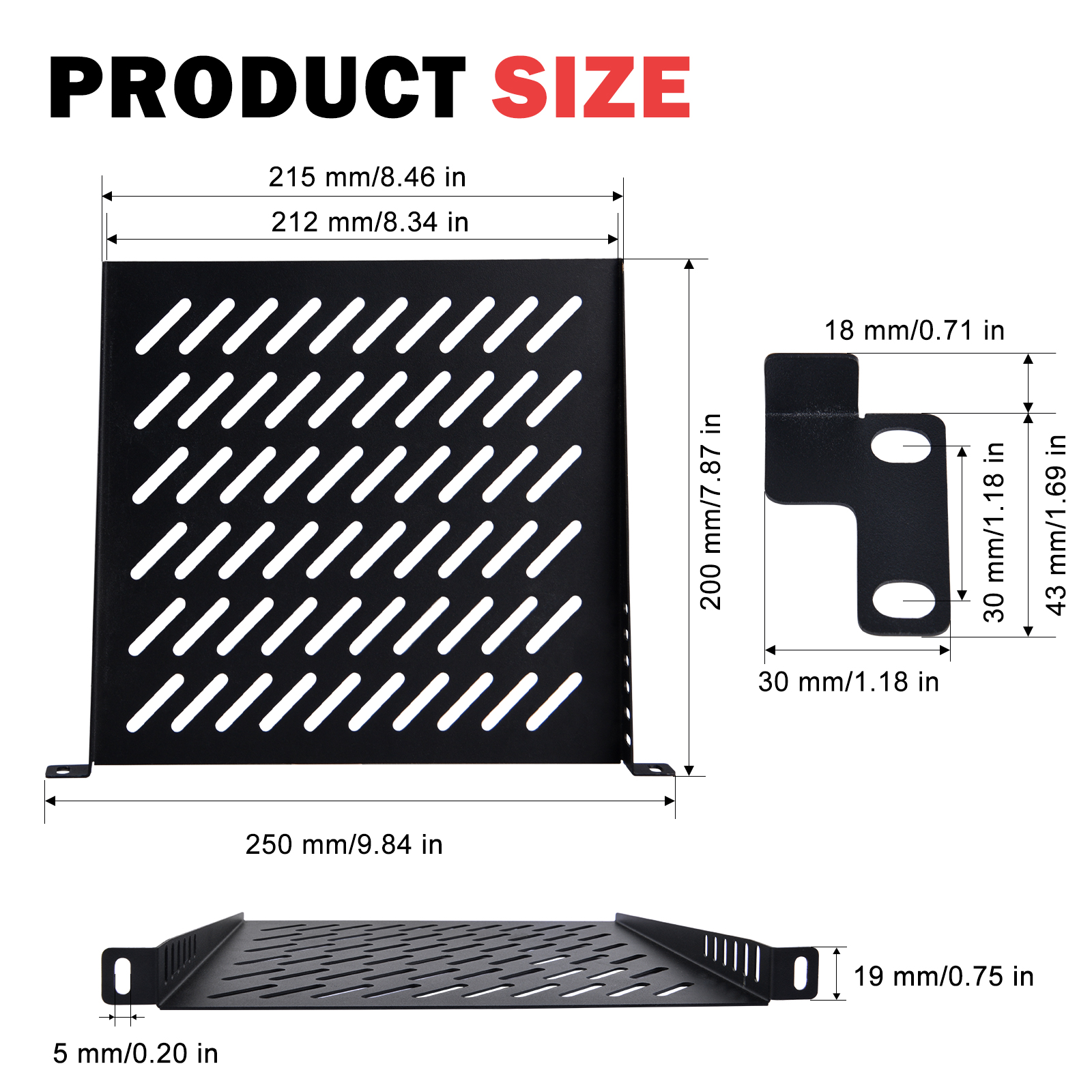 DeskPi 0.5U 10 inch Rack Shelf - Server Rack Shelf のレビューと価格