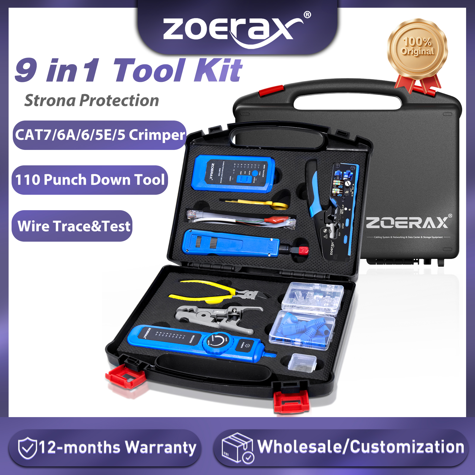 ZoeRax 9 in 1 RJ45 Crimper Too - Patch Panel Cat6 のレビューと価格