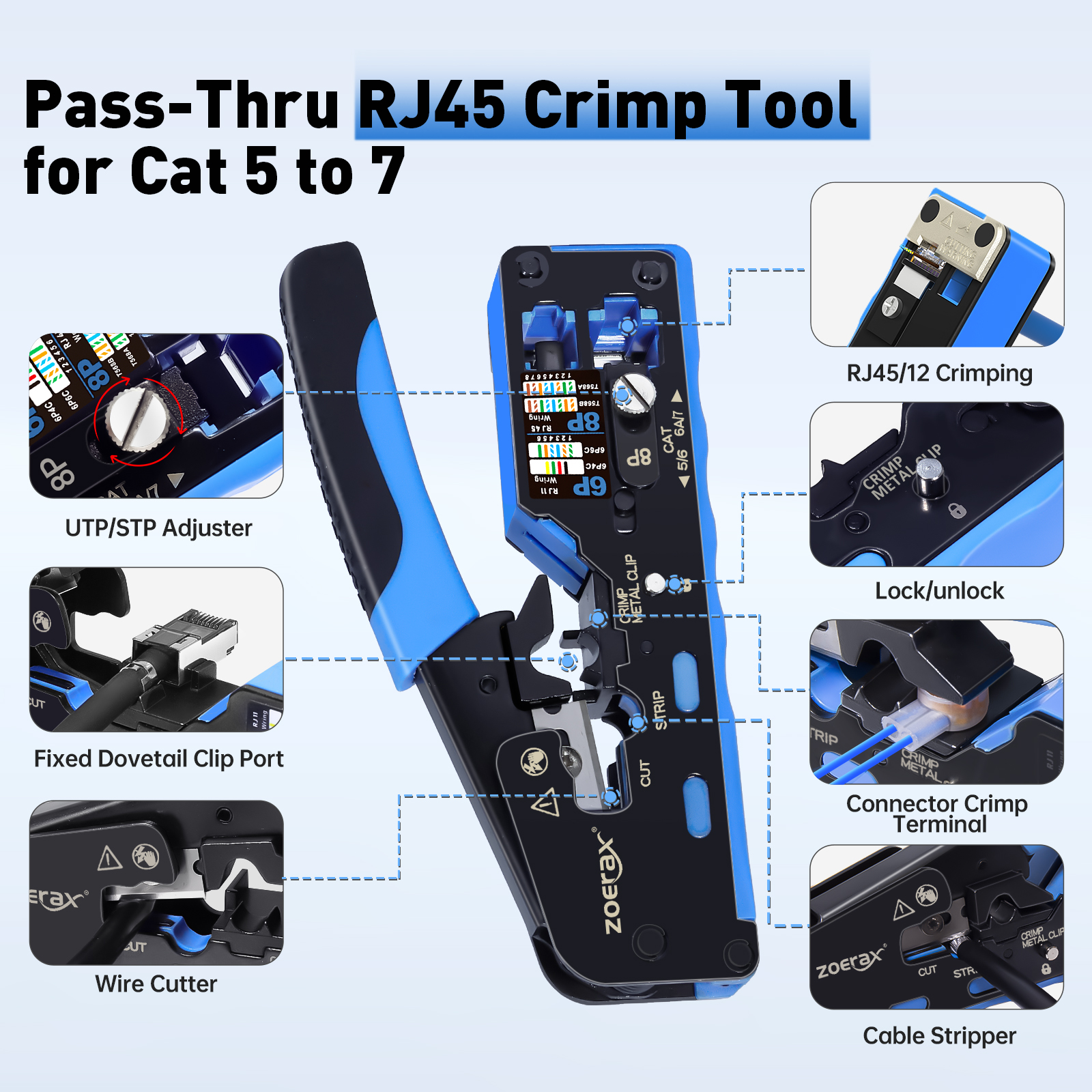 ZoeRax 9 in 1 RJ45 Crimper Too - Patch Panel Cat6 のレビューと価格