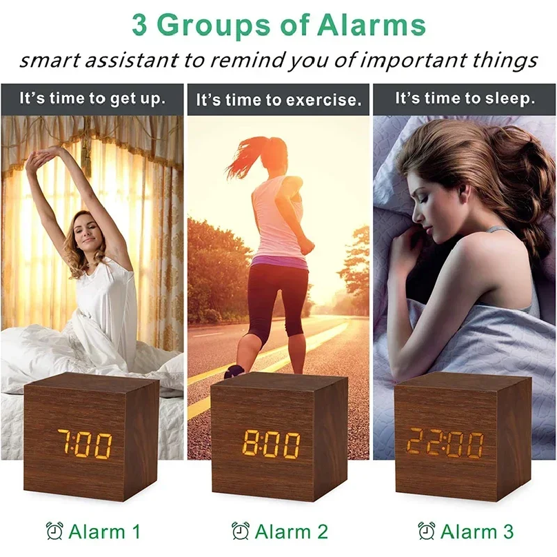 Wooden Digital Alarm Clock wit - Office Tech Gadgets のレビューと価格