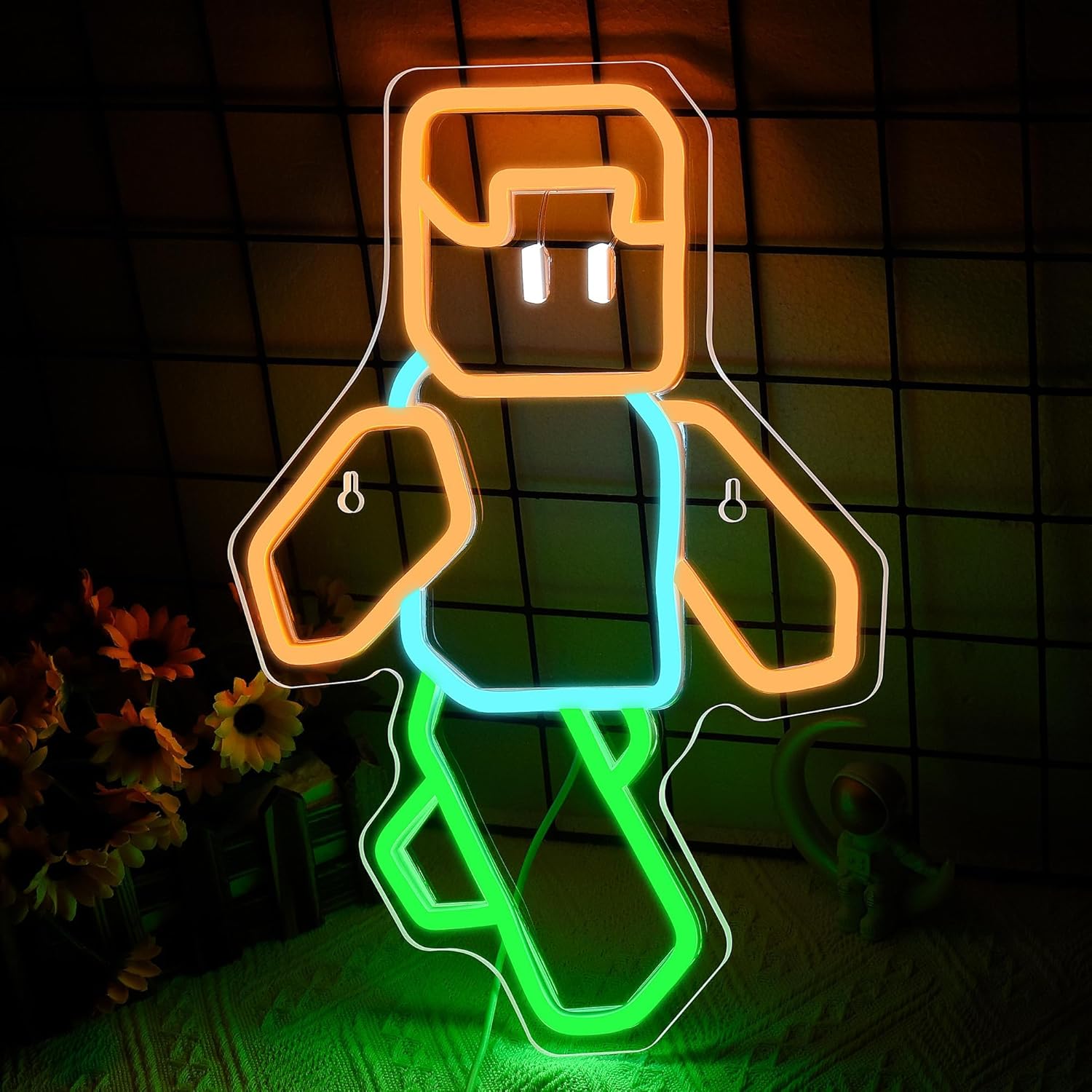 Pixel Art Character Neon Sign  - Tech Office Wall Art のレビューと価格